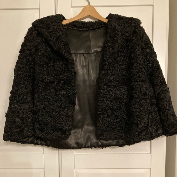 Vintage curly lamb cape 50s - Picture 1 of 5
